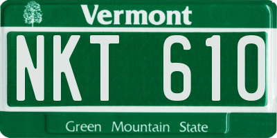 VT license plate NKT610