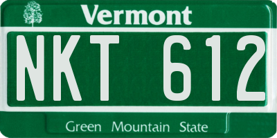 VT license plate NKT612