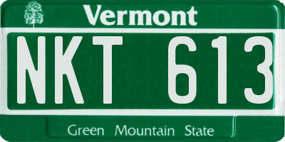 VT license plate NKT613