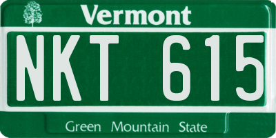 VT license plate NKT615