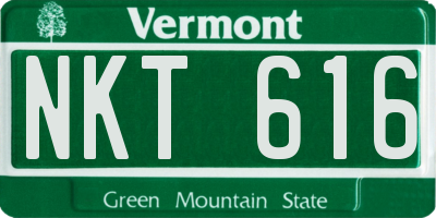 VT license plate NKT616