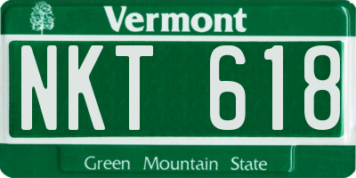 VT license plate NKT618