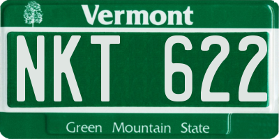 VT license plate NKT622