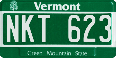 VT license plate NKT623