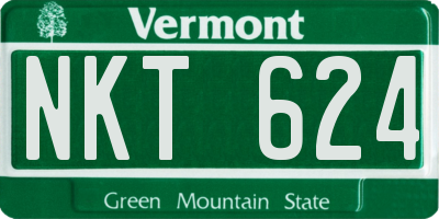 VT license plate NKT624