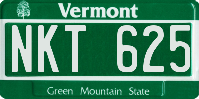 VT license plate NKT625