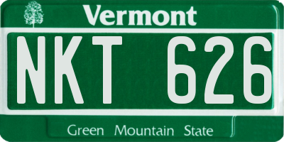 VT license plate NKT626
