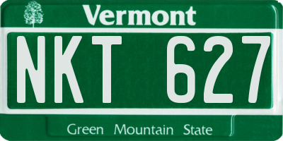 VT license plate NKT627