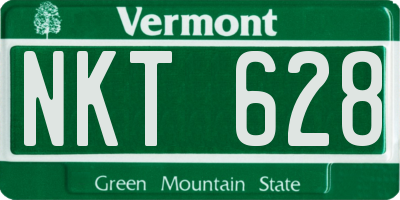 VT license plate NKT628
