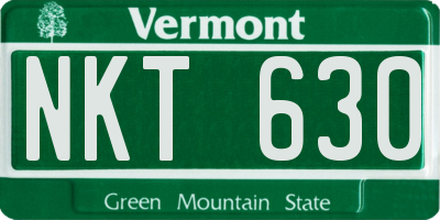 VT license plate NKT630