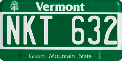 VT license plate NKT632