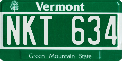 VT license plate NKT634