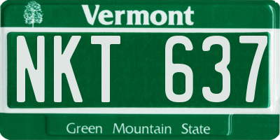 VT license plate NKT637