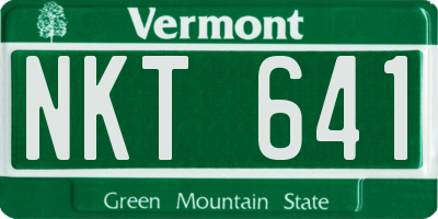VT license plate NKT641