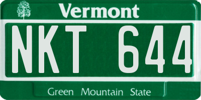 VT license plate NKT644