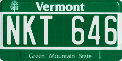 VT license plate NKT646