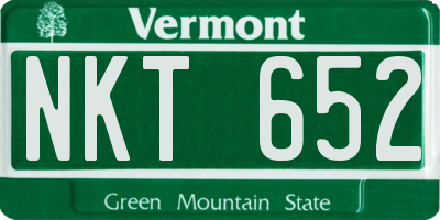 VT license plate NKT652