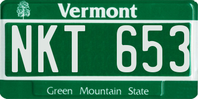 VT license plate NKT653