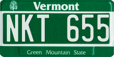VT license plate NKT655
