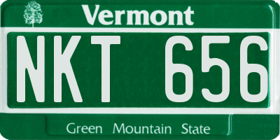 VT license plate NKT656