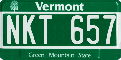 VT license plate NKT657