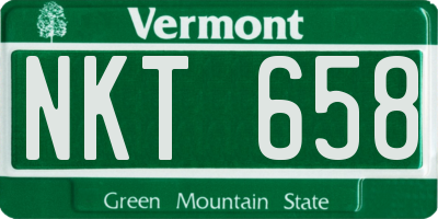 VT license plate NKT658