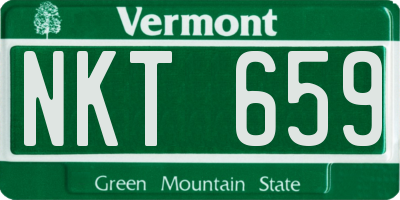VT license plate NKT659