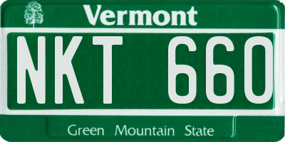 VT license plate NKT660