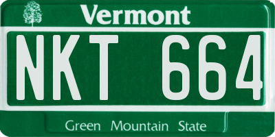 VT license plate NKT664