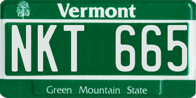 VT license plate NKT665