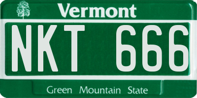 VT license plate NKT666
