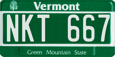 VT license plate NKT667