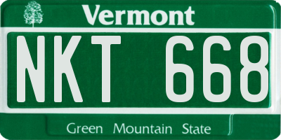 VT license plate NKT668