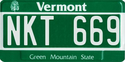 VT license plate NKT669