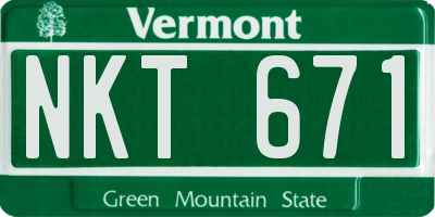 VT license plate NKT671