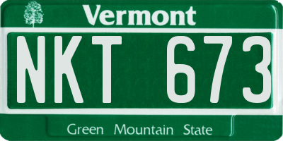 VT license plate NKT673