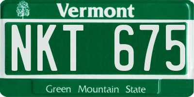 VT license plate NKT675