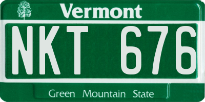 VT license plate NKT676