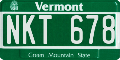 VT license plate NKT678