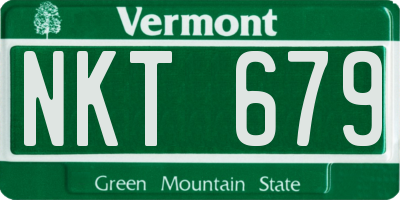 VT license plate NKT679