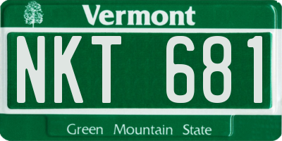 VT license plate NKT681