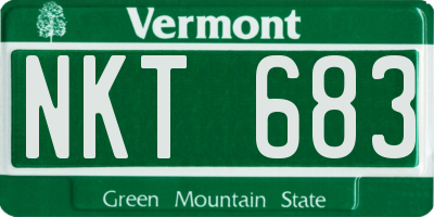 VT license plate NKT683