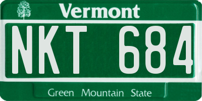 VT license plate NKT684