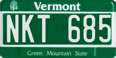 VT license plate NKT685