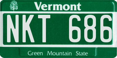 VT license plate NKT686