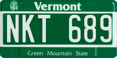 VT license plate NKT689