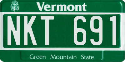 VT license plate NKT691