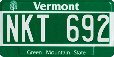 VT license plate NKT692