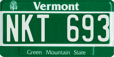 VT license plate NKT693