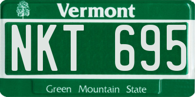 VT license plate NKT695